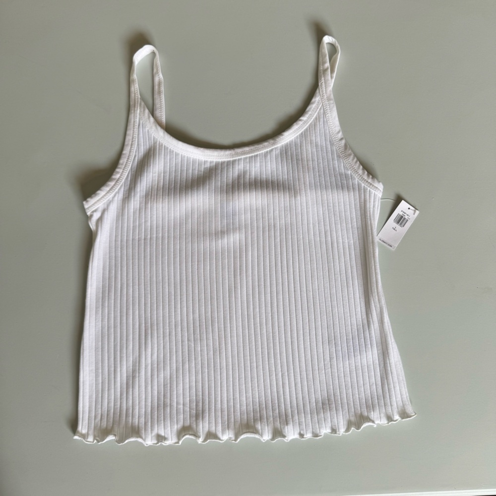 Old Navy White Ribbed Tank Top